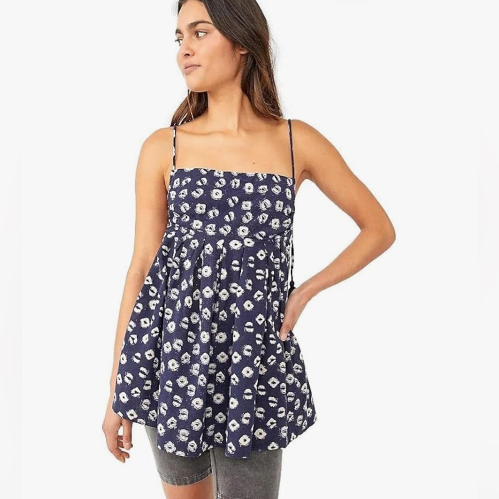 Free People Indigo Molly Tunic, Indigo Combo